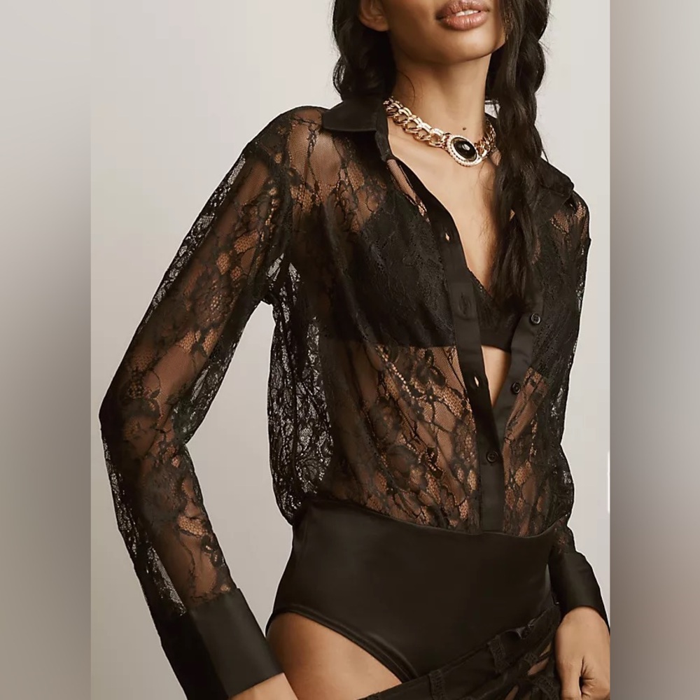 Anthropologie Lace Bodysuit - XXS  - NWT - Black - Picture 3 of 7